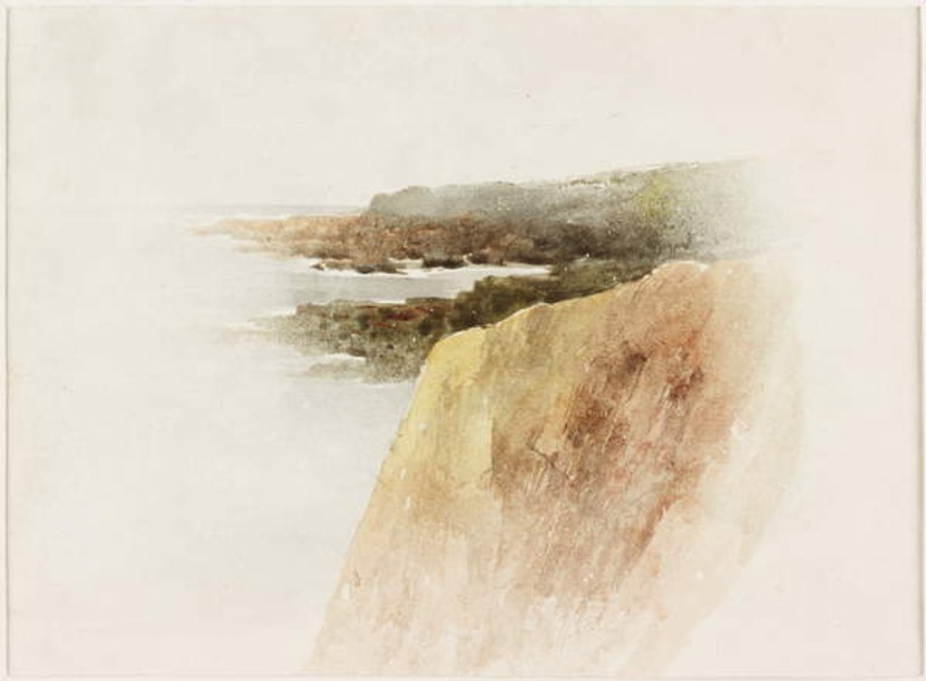 Detail of Seascape: Headland and Cliffs by James Miller Brown