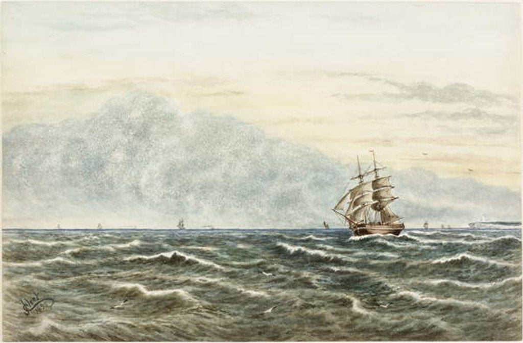 Detail of Shipping Scene off Tynemouth by James Henry Cleet