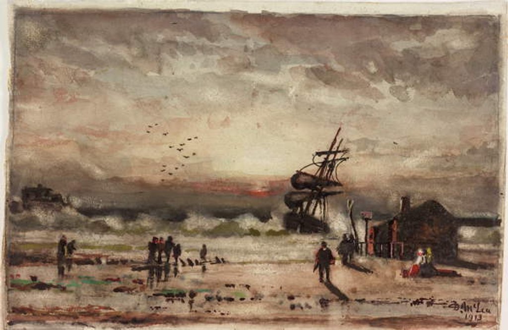 Detail of The 'Iris' Stranded at South Shields in the Early 80s by Duncan F. McLea