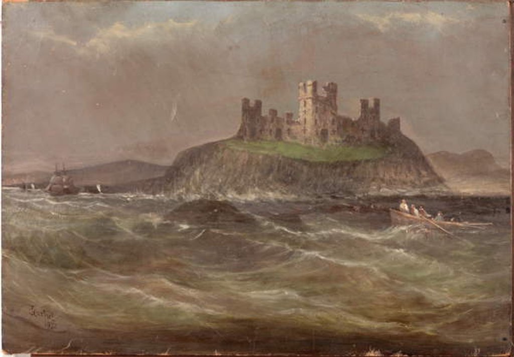 Detail of Coastal Scene with Castle by Joseph 'Putty' Garbut