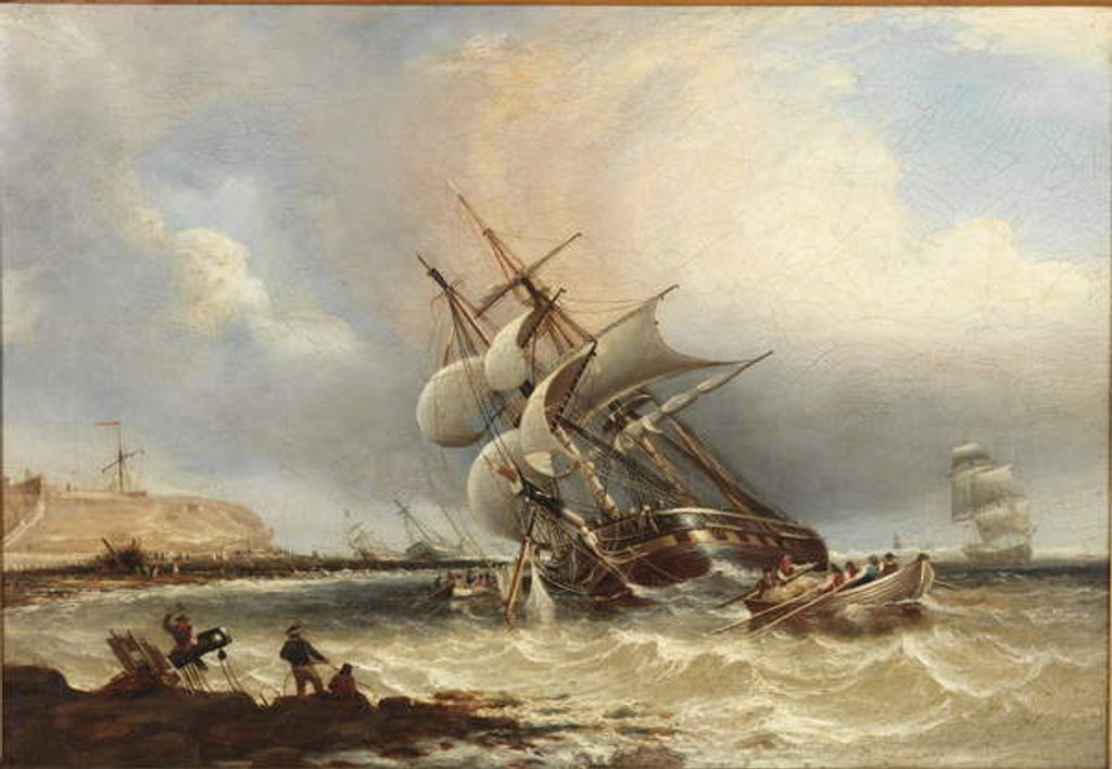 Detail of Shipwrecks off the Tyne, before construction of the Piers by John Wilson Carmichael