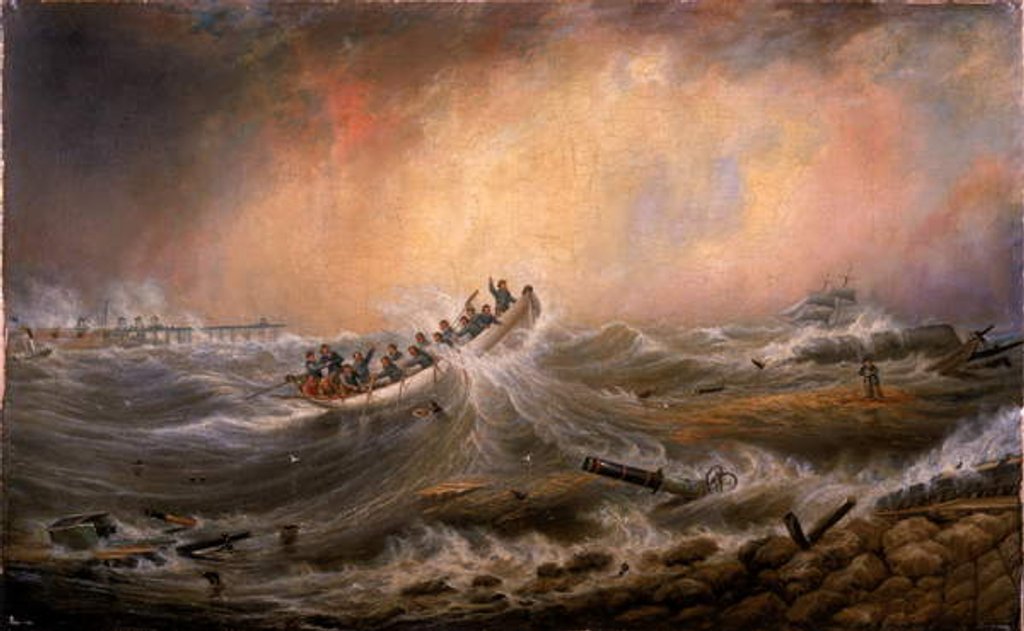 Detail of Wreck off the South Pier 1861 by John Scott