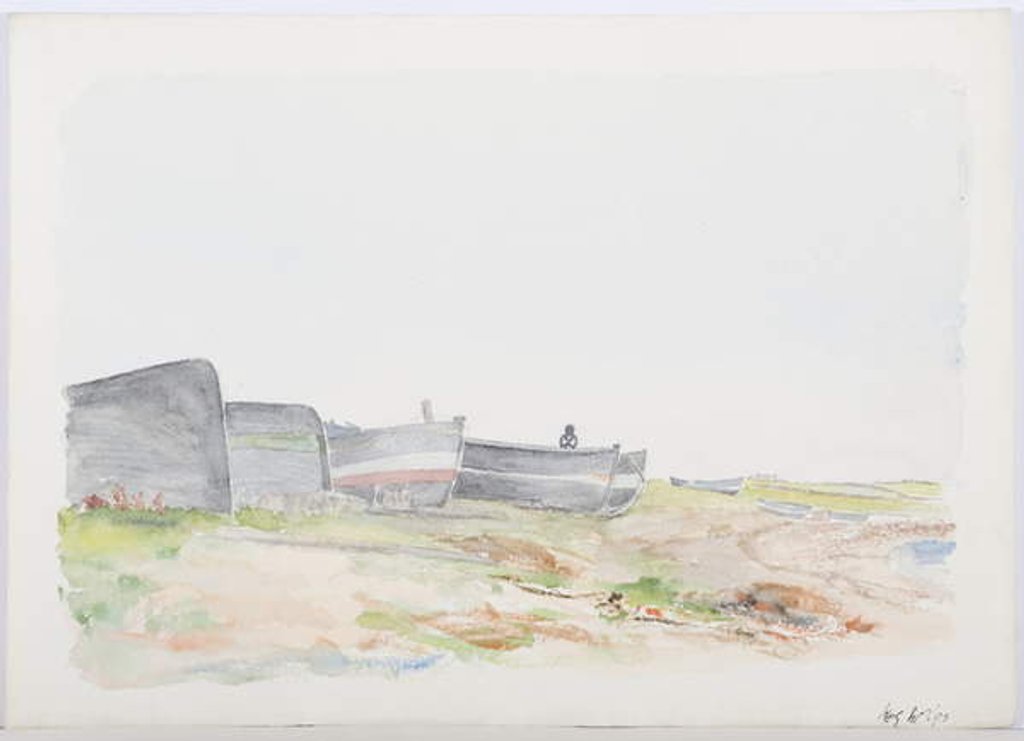 Detail of Fishing Cobles, Holy Island, 1895 by Daniel Oliver