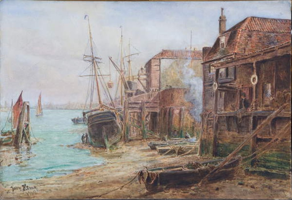 Detail of A bit of Old Greenwich, 1904 by Thomas Marie Madawaska Hemy