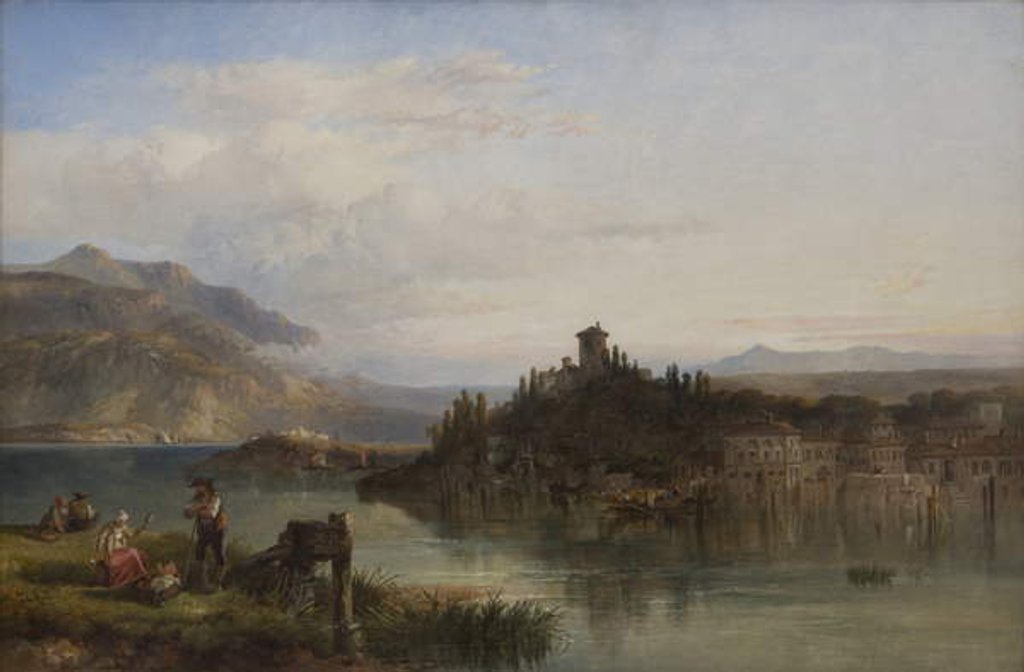 Detail of Morning on Lake Garda, Italy, 1861 by James Vivien de Fleury