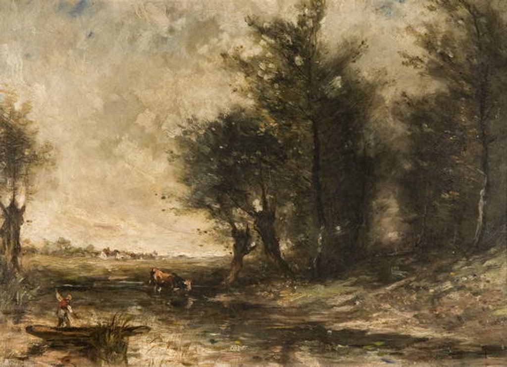 Detail of Landscape by Jean Baptiste Camille Corot