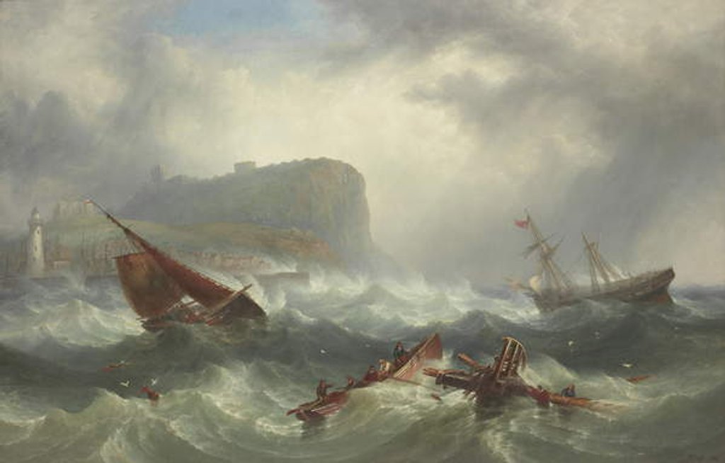 Detail of Wreck off Scarborough, 1863 by John Warkup Swift