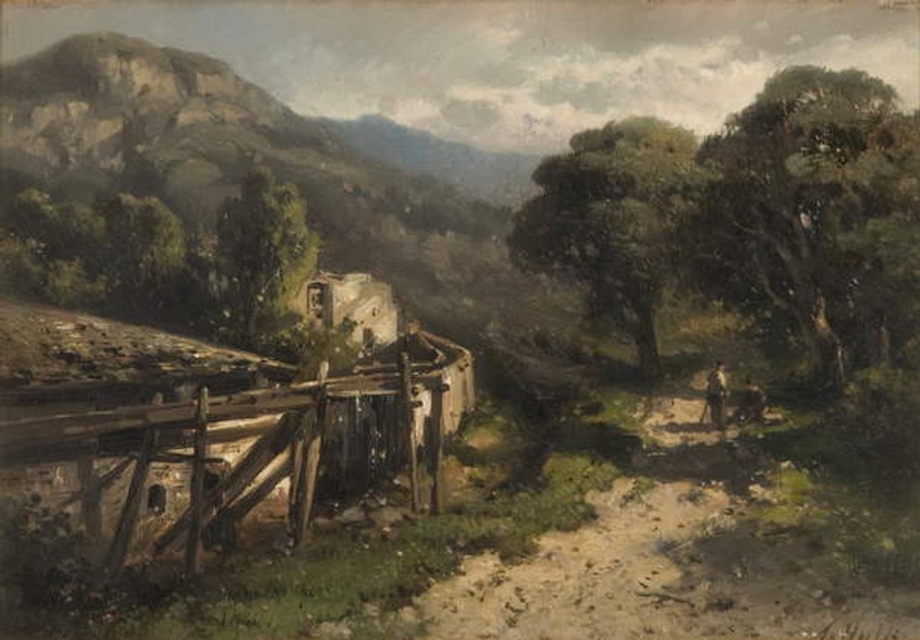 Detail of Landscape and Mill by Abraham Hulk