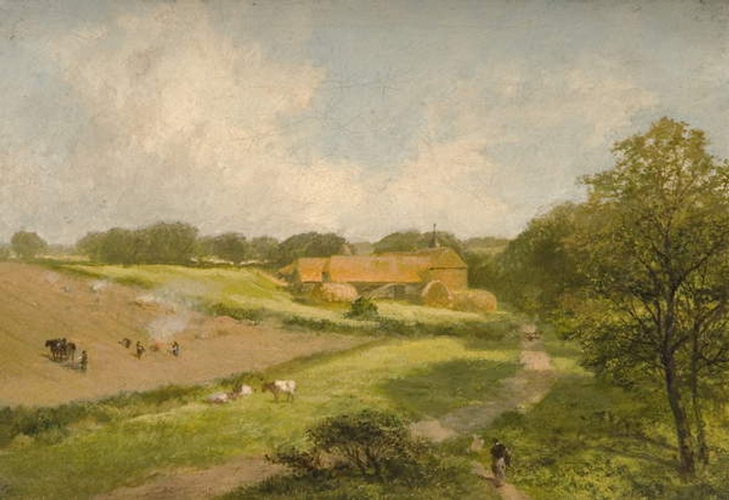 Detail of Landscape with Farm Buildings by James Peel