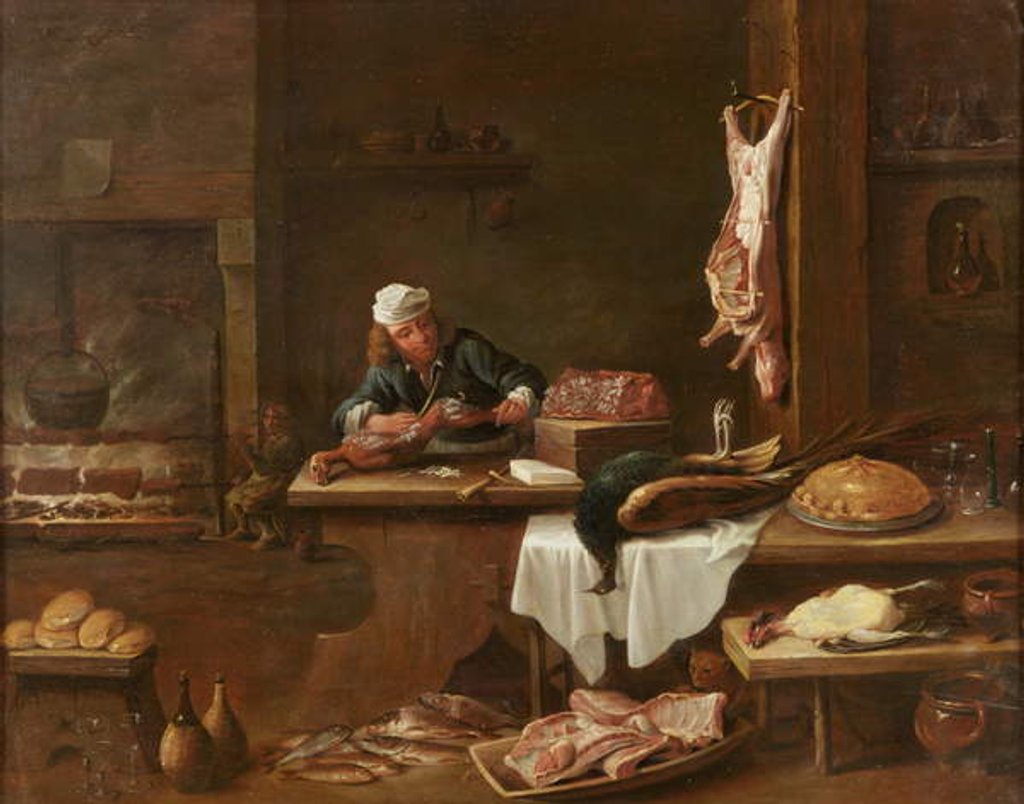 Detail of Kitchen of a Dutch Mansion by David the Younger Teniers