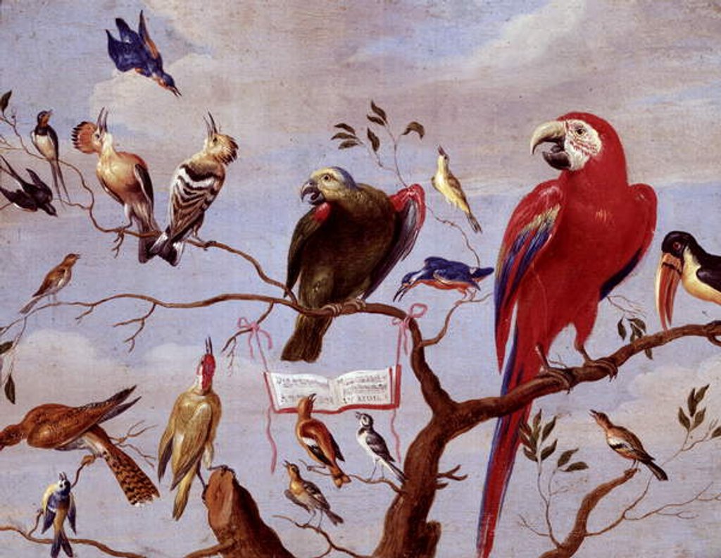 Detail of A Chorus of Birds, c.1650-1675 by Jan van the Elder Kessel