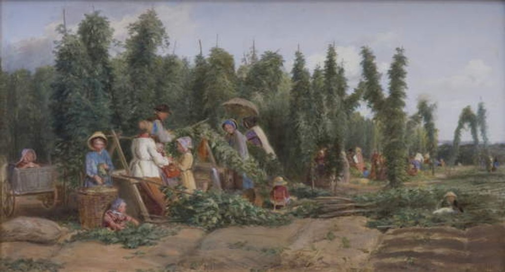 Detail of Hop Garden, 1858 by Thomas Webster