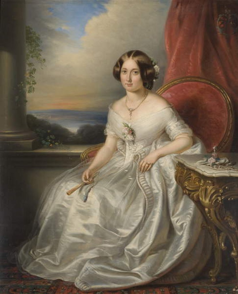 Detail of Portrait of a Lady, 1846 by Adrianus Wulffaert