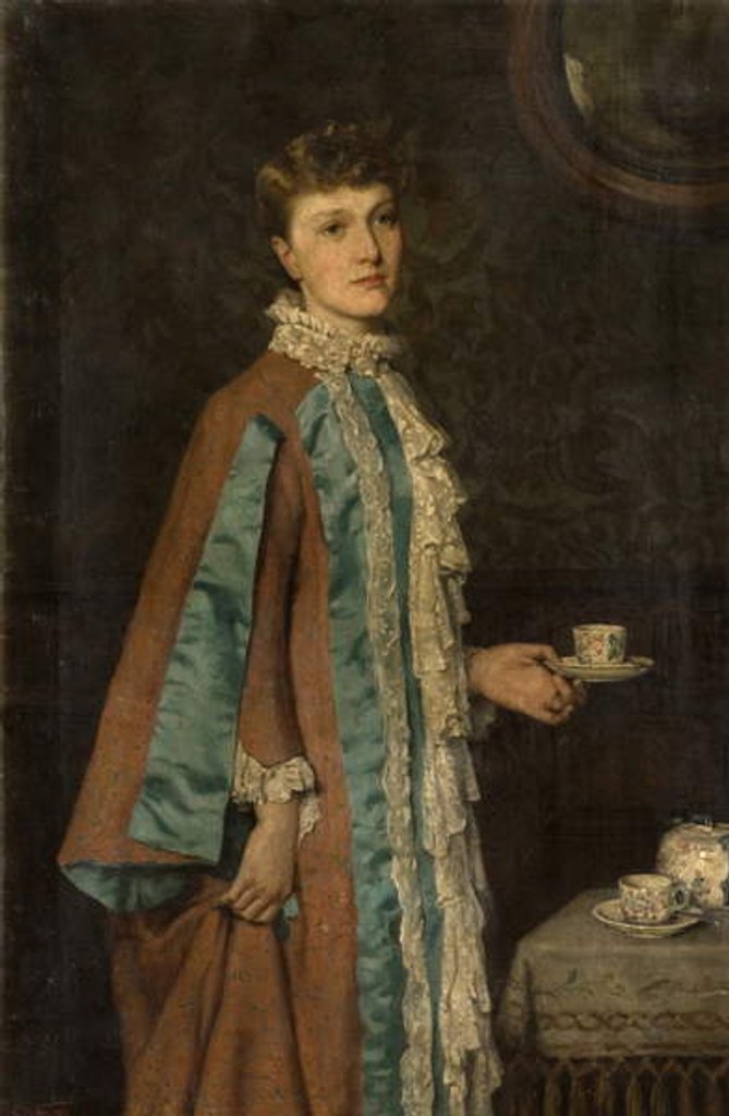 Detail of Portrait of Mrs. Clara Rowell, 1884 by George W. Baldry