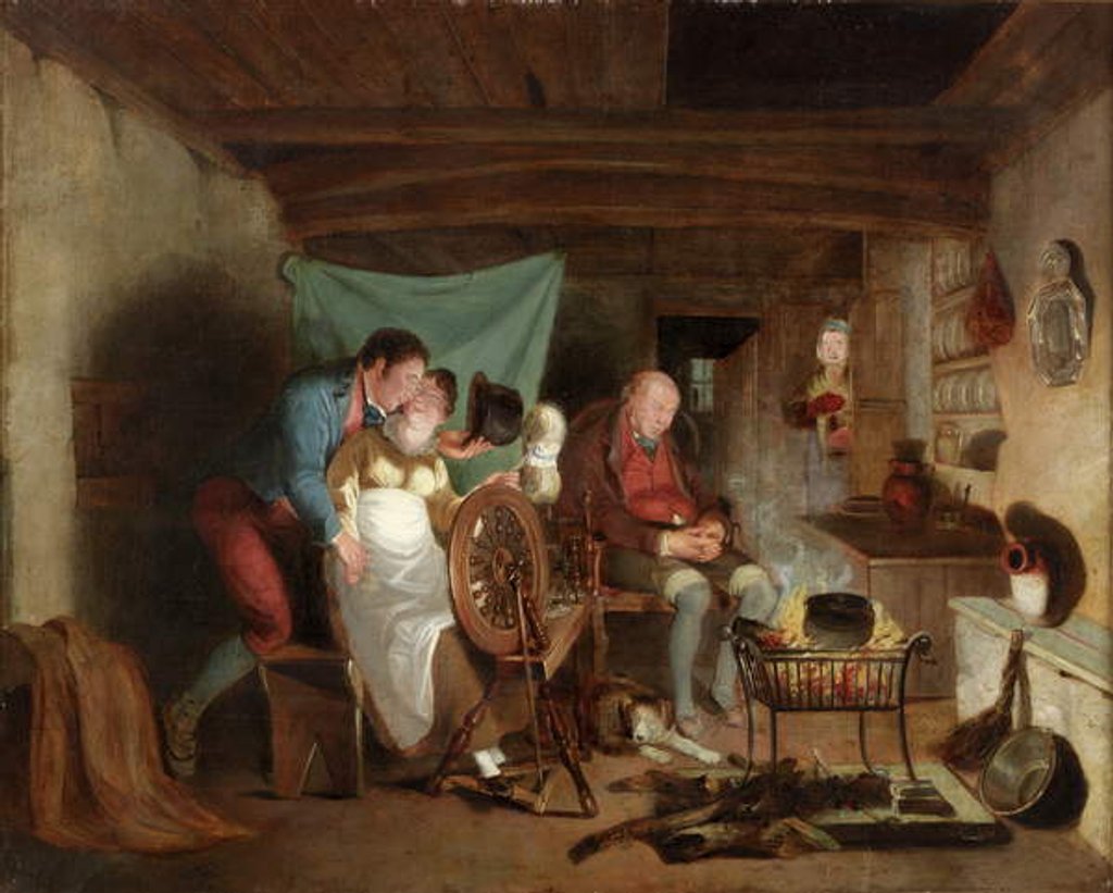 Detail of The Stolen Kiss by William Kidd