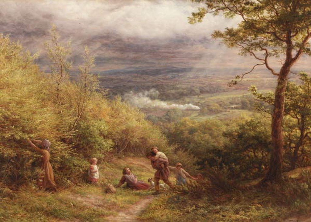 Detail of The Last Gleam, 1872 by James Thomas Linnell