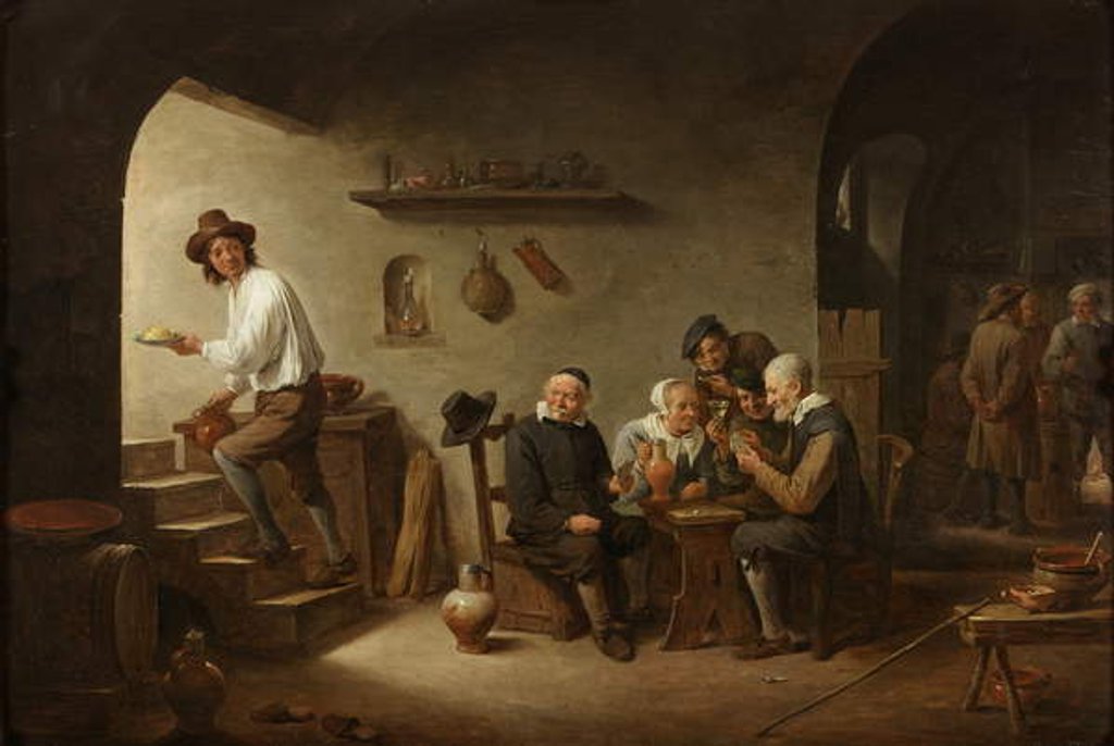 Detail of Interior of a Tavern, c.1640 by David the Younger Teniers