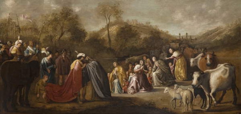 Detail of The Meeting of Jacob and Esau by Gerrit Claesz Bleker