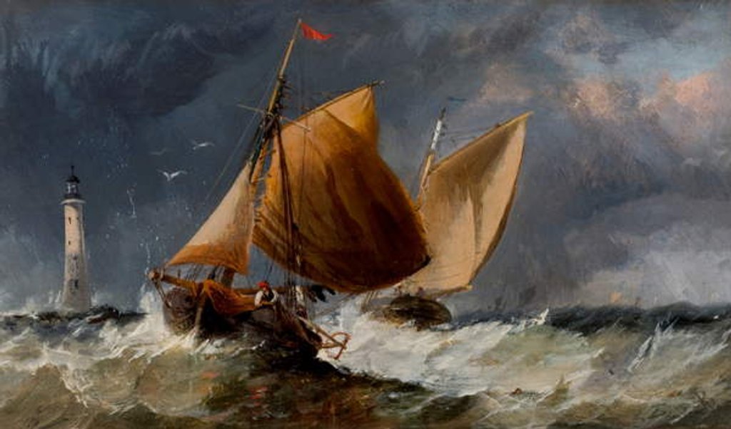 Detail of Fishing Craft off the Eddystone Lighthouse by Richard Beavis