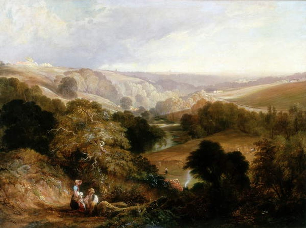 Detail of Evening View on Heaton Dene, Lancashire, from an Eminence near Mable's Mill, 1831 by Thomas Miles Richardson