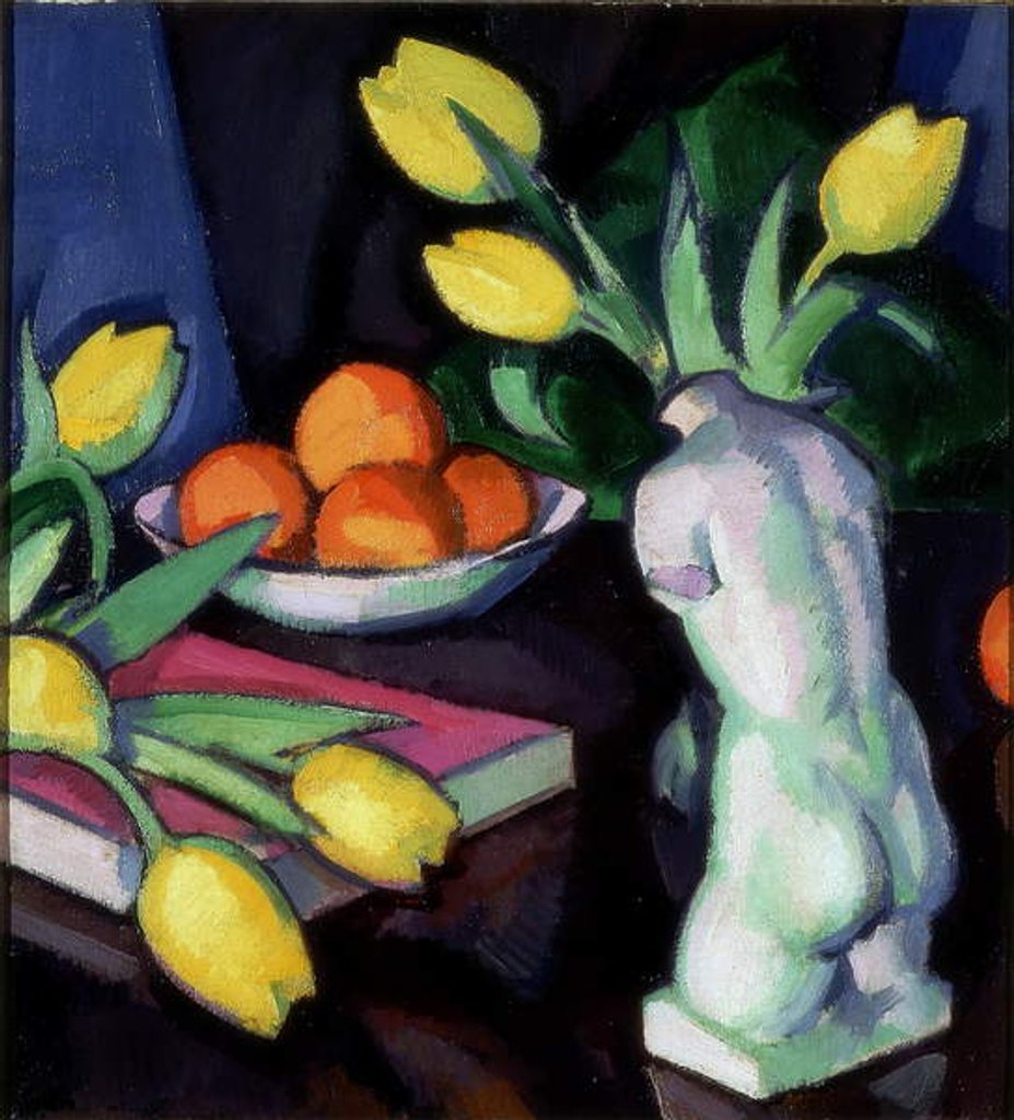 Detail of Yellow Tulips and Statuette by Samuel John Peploe