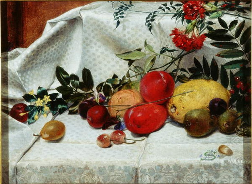 Detail of Study of Flowers and Fruit, 1860 by William Bell Scott