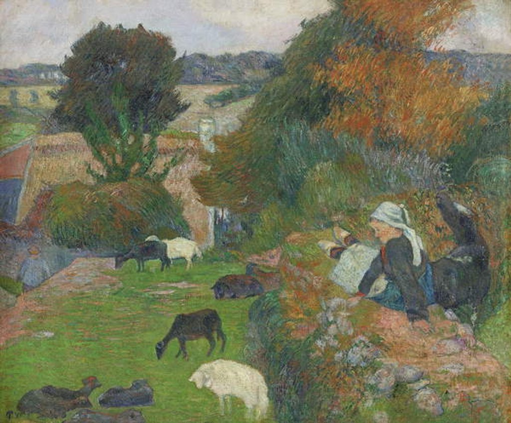 Detail of The Breton Shepherdess, 1886 by Paul Gauguin