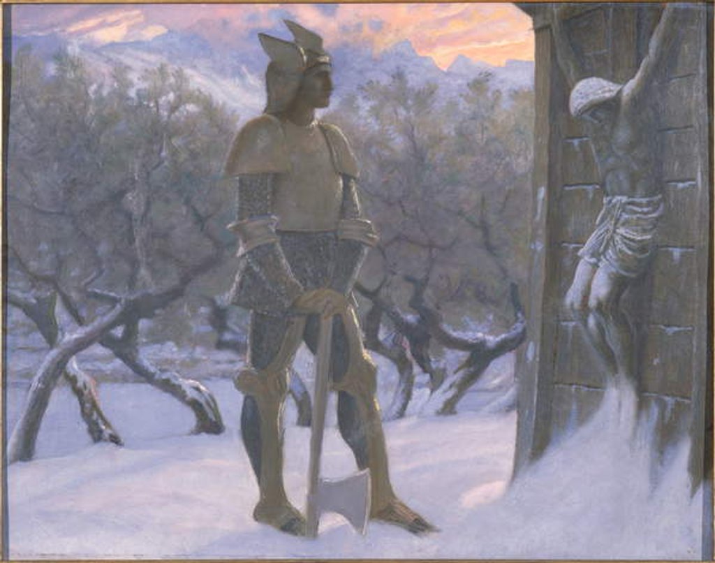 Detail of The Hun and the Crucifix by William Blake Richmond