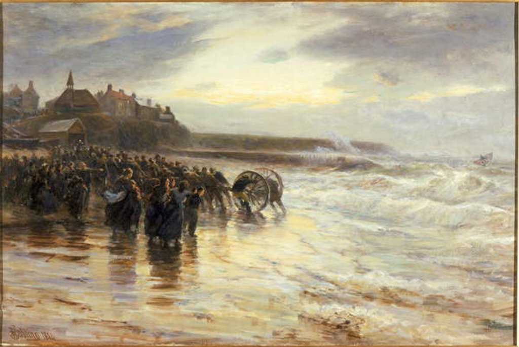 Detail of The Lifeboat Off, 1884 by Robert Jobling