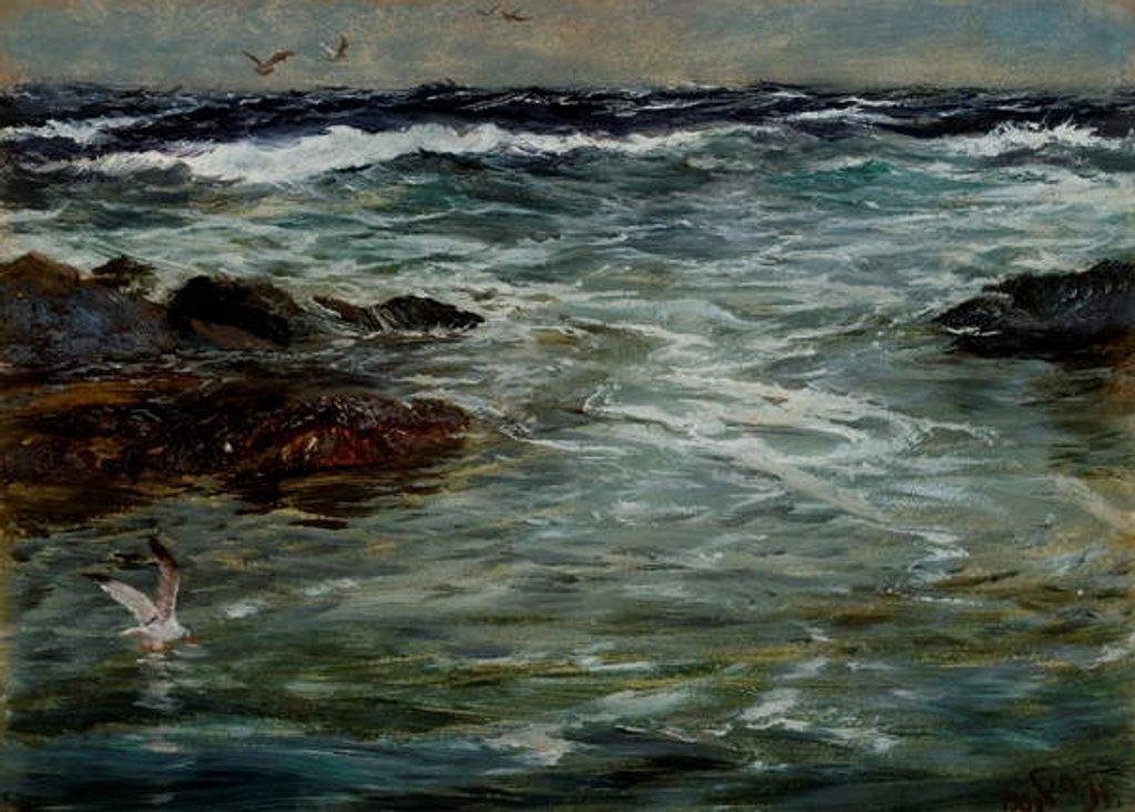 Detail of Sea Study at Portscatho, Cornwall, 1901 by Charles Napier Hemy