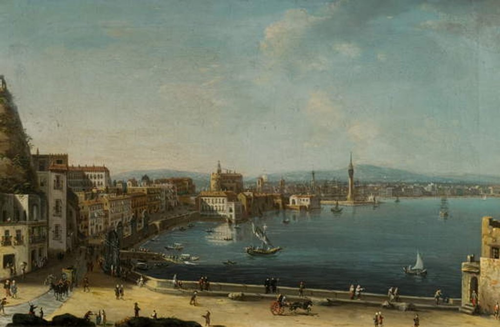 Detail of A Harbour in Italy by Pietro Antoniani