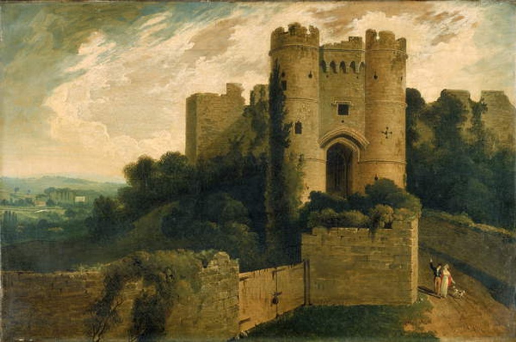 Detail of View of the Entrance of Carisbrooke Castle, Isle of Wight, 1815 by John Martin