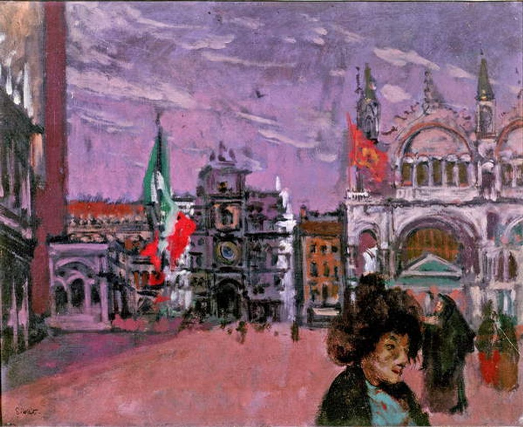 Detail of Piazza San Marco, Venice, c.1903-06 by Walter Richard Sickert