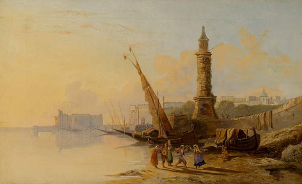 Detail of Italian Coast Scene by William Raymond Dommerson