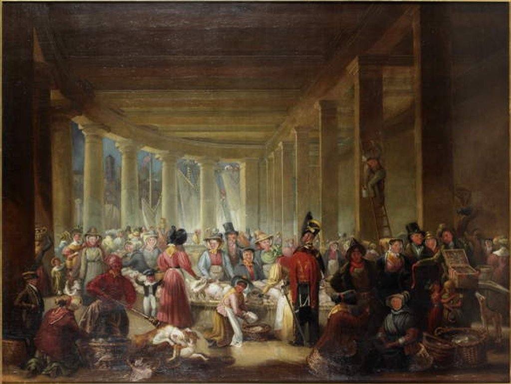 Detail of The Old Fish Market, Sandhill, Newcastle upon Tyne, c.1826-30 by Henry Perlee Parker