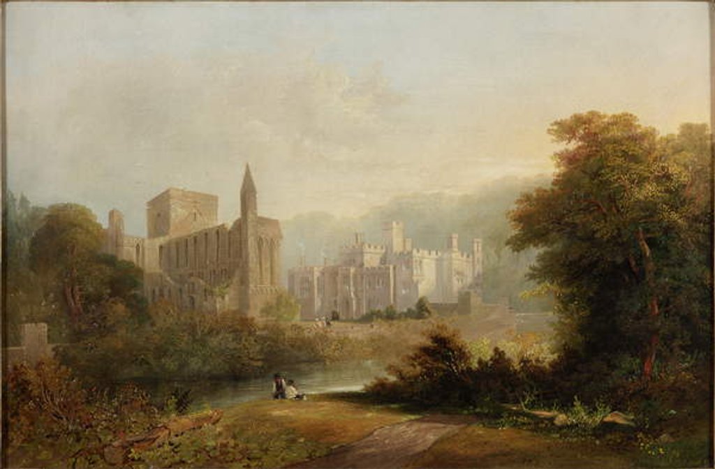 Detail of Brinkburn Grange and the Ruins of Brinkburn Priory, 1834 by John Wilson Carmichael