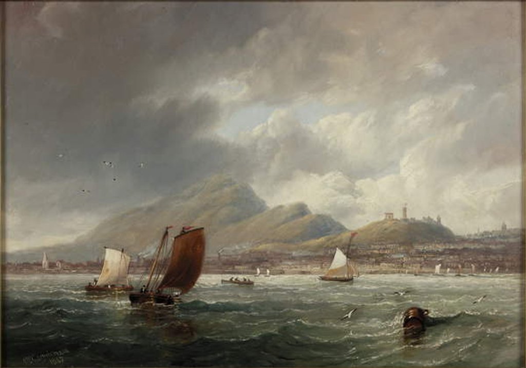 Detail of Leith and Edinburgh from the Firth of Forth, 1847 by John Wilson Carmichael