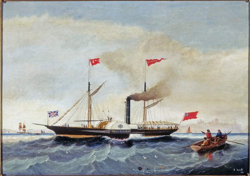 Detail of The Steam Tug 'Alfred' off Tynemouth, c.1856 by John Scott