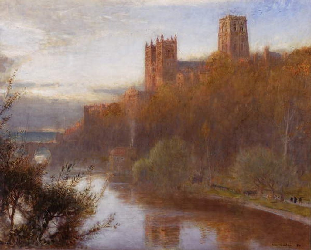 Detail of Durham Cathedral, 1910 by Albert Goodwin