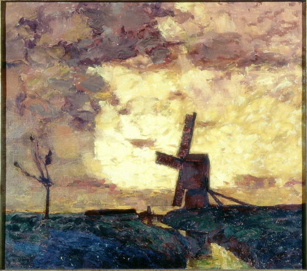 Detail of Windmill and Dyke by William Kiddier