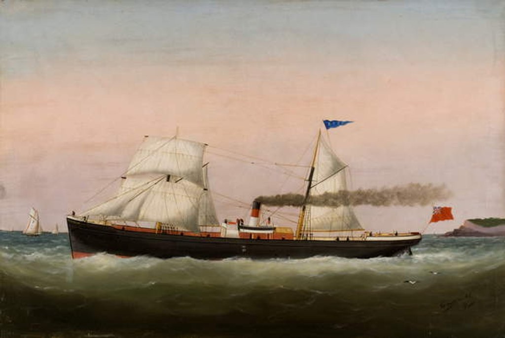 Detail of Sailing Boats, Le Havre, 1877 by Edouard Marie Adam