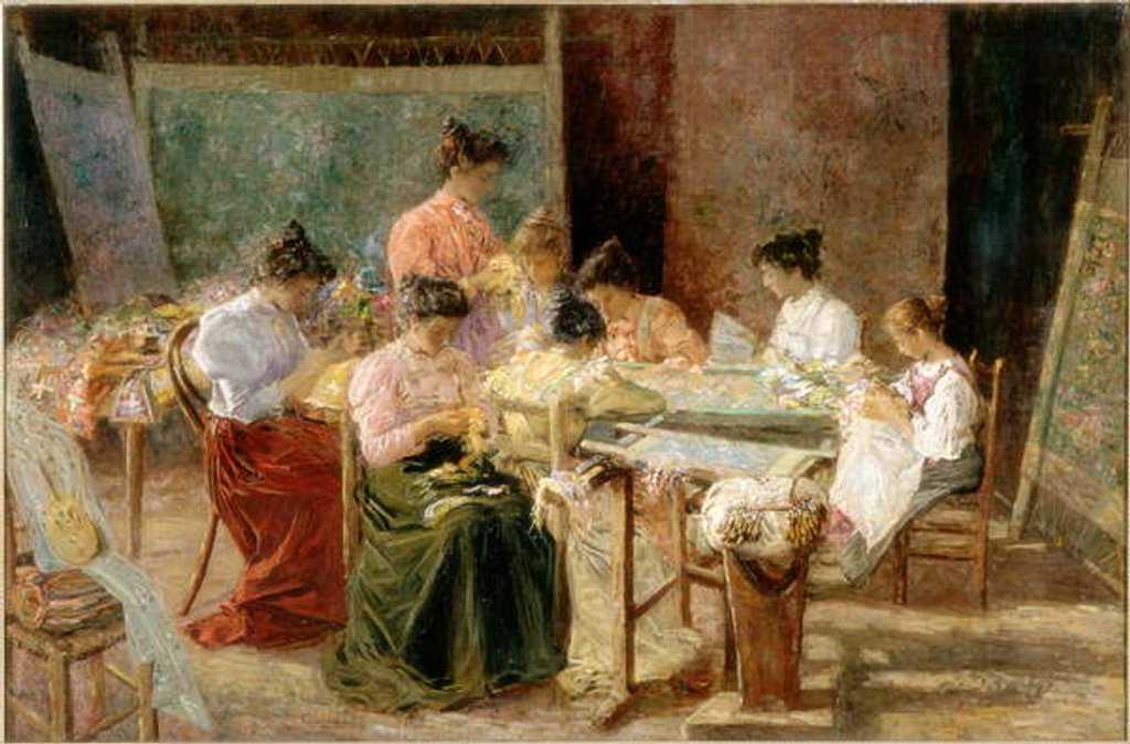Detail of Venetian Embroidery Makers, c.1905 by Andrew Colley