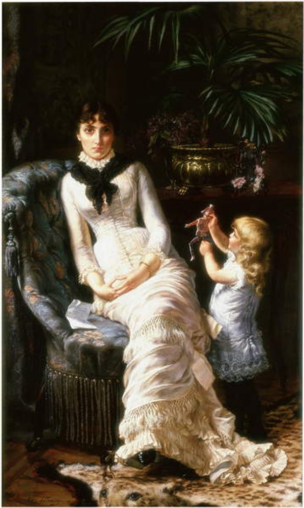 Detail of Sad News, c.1880-1883 by Edgard Farasyn