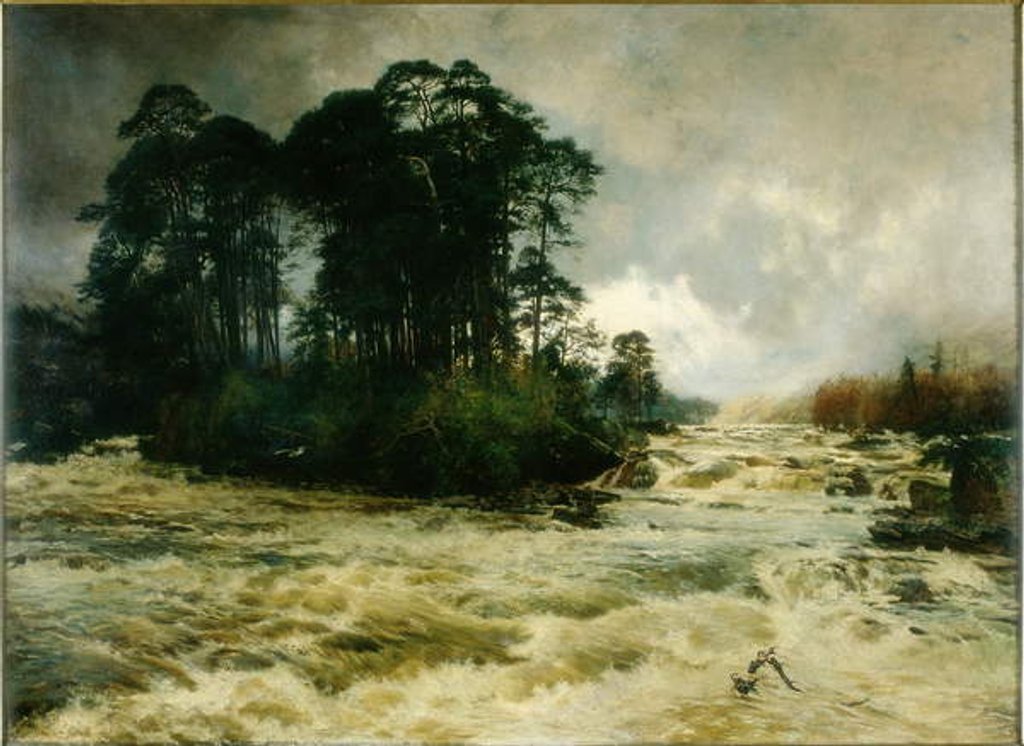 Detail of Mid the Wild Music of the Glen, 1888 by Niels Moller Lund