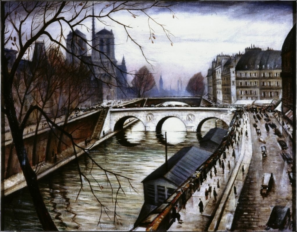 Detail of Notre Dame de Paris from Quai des Grands Augustins by Christopher Richard Wynne Nevinson