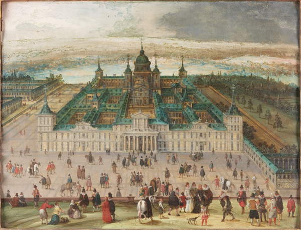 Detail of The Escorial by Louis de Caullery