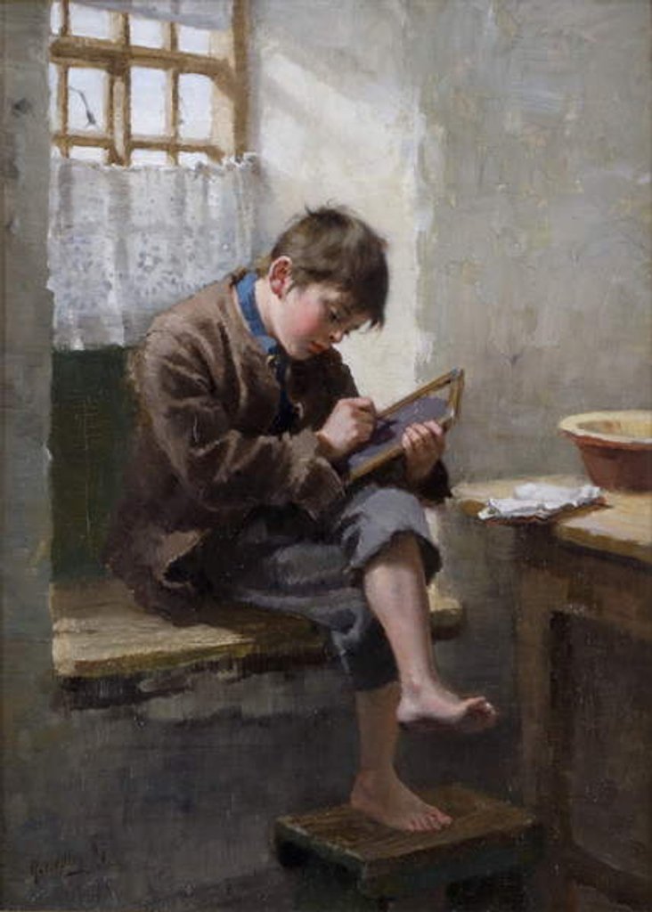 Detail of Home Lessons, 1887 by Ralph Hedley