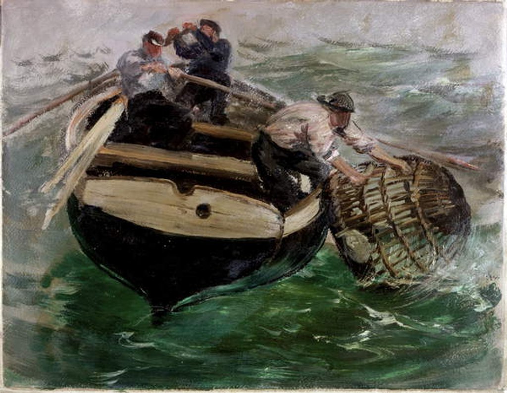 Detail of Hauling in Lobster Pots by Charles Napier Hemy