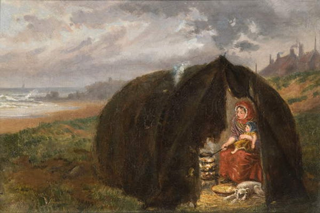 Detail of Gypsies Camped on the Beach, near South Shields, 1876 by Ralph Hedley