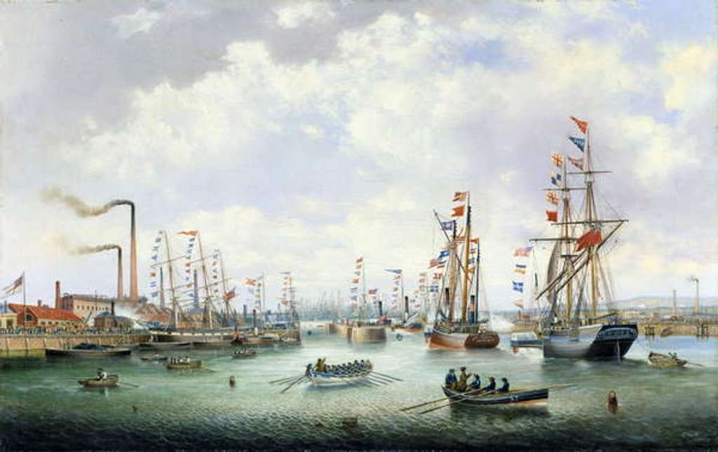 Detail of The Opening of Tyne Dock, 1859 by John Scott